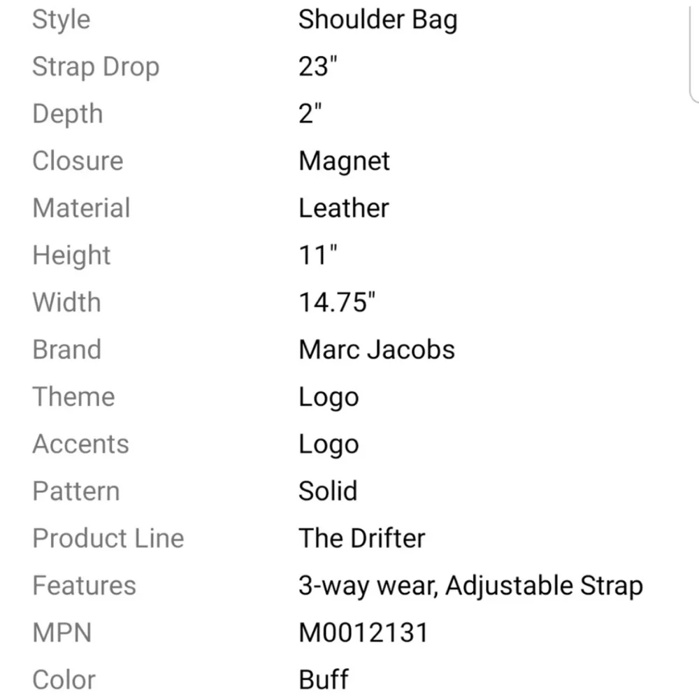 Marc Jacobs Large Drifter Buff Crossbody Bag - Picture 10 of 10